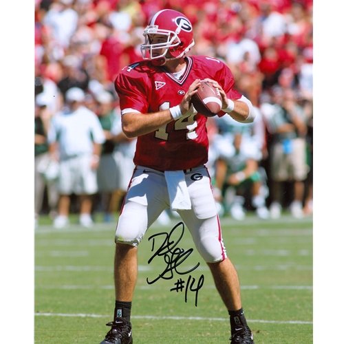 David Greene Autographed Georgia Bulldogs (Red Jersey) 8x10 Photo