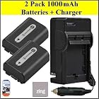 Sony CyberShot DSC-HX1 DSC-HX100V DSC-HX200V HDR-TG5V Digital Camera Battery And Charger Kit Includes Qty 2 NP-FH50 Batteries + Battery Charger + LCD Screen Protectors + Micro Fiber Cleaning Cloth