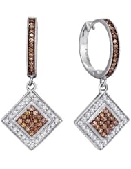 10KT White Gold 0.50 CTW-Diamond Micro-Pave Earring