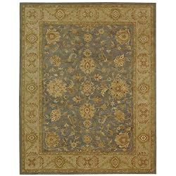Antiquities Blue and Beige Jewel Wool Handmade Area Rug 12' x 15'