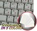 DVORAK SIMPLIFIED KEYBOARD STICKERS WITH RED LETTERING ON TRANSPARENT BACKGROUND