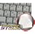 DVORAK SIMPLIFIED KEYBOARD STICKERS WITH RED LETTERING ON TRANSPARENT BACKGROUND