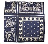 Navy Blue Bandana Table Cover Tablecloth 60 Square