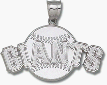 Buy San Francisco Giants Giant 2 1 4 W x 1 1 4 H Giants with Baseball Pendant - Sterling Silver Jew by LogoArt