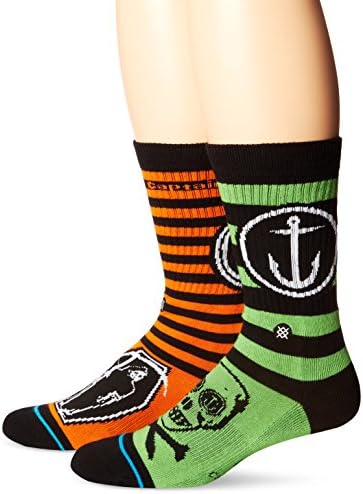 Stance Men's Grim Crew Sock, Orange, Large/X-Large