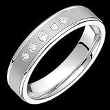 Adara - Elegant White Gold Ring Wedding Band - Comfort Fit