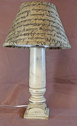 Lathe-turned Solid Wood Camden Accent Lamp in Rustic, Distressed, Finish (Cream)