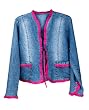 Berry Trimmed Denim Jacket
