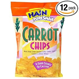 Hain Pure Snax Carrot Chips, 4-Ounce Bags (Pack of 12)