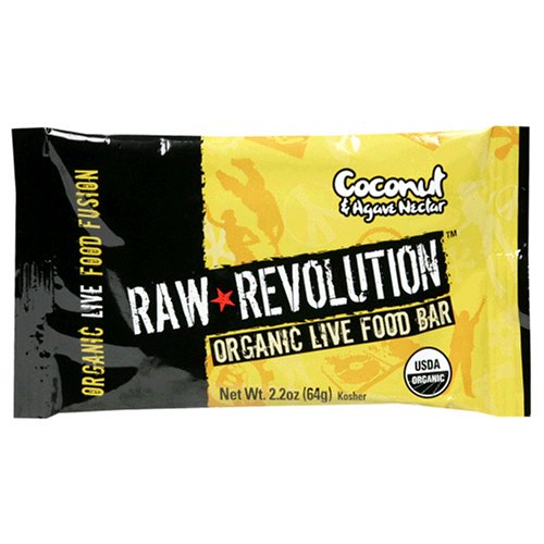 Raw Revolution Organic Live Food Bars, Coconut Agave Nectar, 2.2-Ounce Bars (Pack of 12)