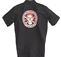 Lucky 13 Rock n Roll Tattoo Your Soul Black Work Shirt, Rock n Roll Tattoo Design Mens Button Front Work Shirt for Clubbing, Musicians, Car Clubs and Bowling Shirts.