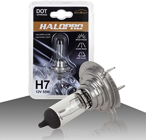 HaloPro Basic 1pcs H7 12V 55W Headlight High Beam OR Low Beam Halogen Bulb 3000-4000K Night White 1100-1500 lumen For VOLVO /Hyundai /Kia