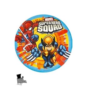 8 Assiettes Super Hero Squad Marvel - Anniversaire Enfant - Go�ter enfant