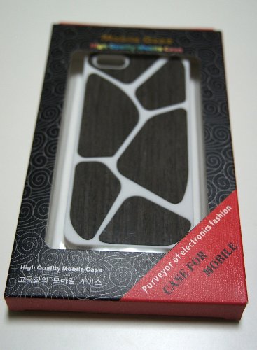 【39s】 iPhone5用高品質Woodシリーズ PCケース ホワイト&ダークブラウン