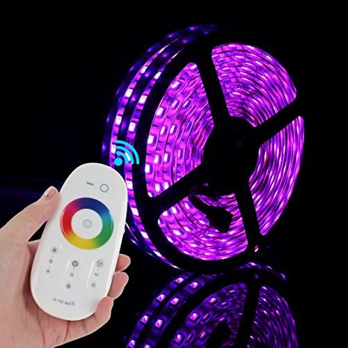 Yeahplus RGB Wireless Touch RF Strip Light Kit,SMD5050 Bright RGB Color Changing Flexible LED Rope Light + 2.4G RGB Wireless Touch RF Remote Controllers + Power Adapter (Non-Waterproof 10M/600leds)
