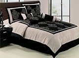 11Pcs King Black Chenille Suede Block Bed in a Bag Set