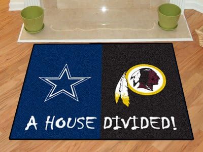Fanmats Dallas Cowboys-Washington Redskins House Divided Rugs 34"x45" NFL-10307