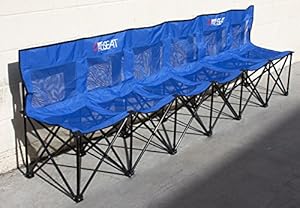 Sweat Bench 6 Seat Folding Bench with Back Blue