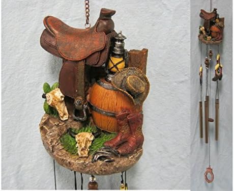 HORSE SADDLE-POLY RESIN WESTERN CHIME LARGE