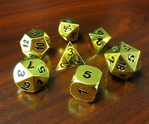 Metallic Essence Metal Dice Set in Brass Finish