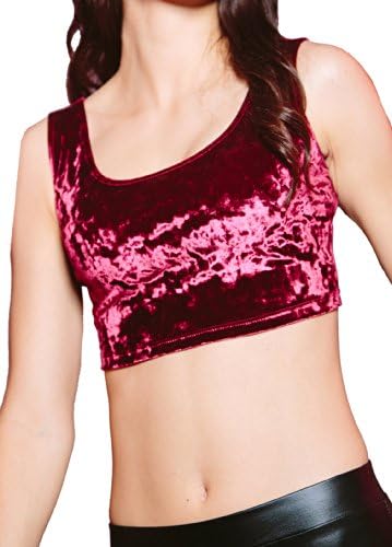 Cleavitz Women's Velvet Half Top L Cranberry