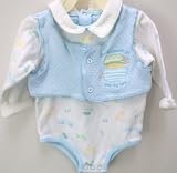 Baby Boy, 3-6 Months, Blue Romper, Body Suit, the Animals Go