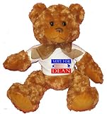 VOTE FOR DEAN Plush Teddy Bear with WHITE T-Shirt