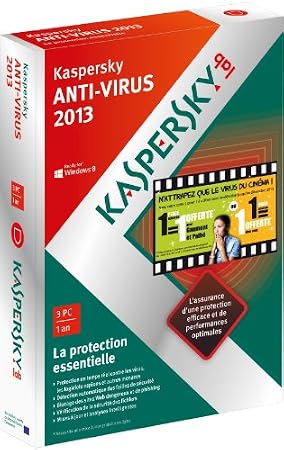 Kaspersky antivirus 2013 (3 postes, 1 an)