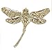 EVER FAITH Dragonfly Gold-Tone Teardrop Brooch Pin Green Austrian Crystal