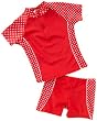 Playshoes Unisex - Kinder Shirt/ T-Shirt, gepunktet UV-Schutz nach Standard 801 und Oeko-Tex Standard 100 Bade-Set 2 tlg. in rot mit weißen Punkten 461032, Gr. 128, Rot(8 rot)
