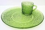 Anchor Hocking Crystal Soreno-Avocado Green 8 Piece Snack Set