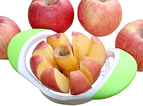Kommii 1x Apple Corer,Comfortable Sturdy Rubber Grips,Easy Grip Thin Apple,Apple Slicer Stainless Steel,3.5 Inch Apples 8 Slices (green)