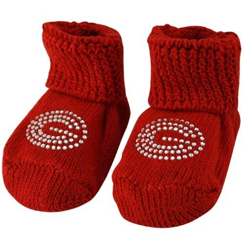 Georgia Bulldogs Newborn Red Rhinestone Gift Box Booties (0-3 Months)