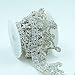 Seasofbeauty Clear Crystal Glass Rhinestone Tassels Chain Costume Trim Sewing Applique 1 Yard Silver