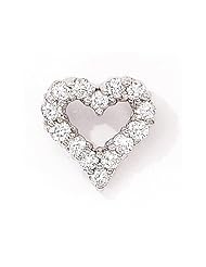 14K White Gold Diamond Heart Pendant (chain NOT included)