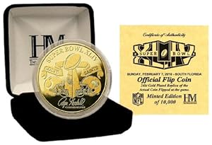 NFL Super Bowl XLIV Gold Flip Coin 24KT