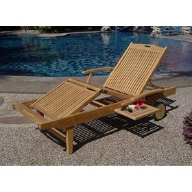 A Grade Outdoor Teak Sun Chaise Lounge - FREE SHIPPING by 