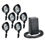 Malibu Outdoor Six-Light Floodlight Kit with 88-Watt Power Pack, Black #LV1076T