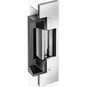 ROFU 1402 Fail Secure-Satin Aluminum Electric Strike w/ faceplate 1-1/4" x 4-7/8" 12VAC/12VDC, US28