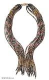 Jade and tourmaline necklace, 'Prism' 1.2 W 31.1 L