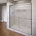 Basco Classic Sliding Shower Door, Fits 52-56 inch opening, Clear Glass, Silver Finish