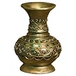 Handmade Gold Lacquer Vase With Gold Trim And Inlaid Glass (Thailand)
