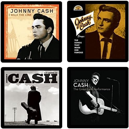 Johnny Cash Drink Coaster Collection- (4) Different Album Covers Reproduced Onto Neoprene Coasters