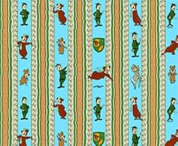 By The Yard Yogi Bear & BooBoo Stripe Aqua Quilt Cotton