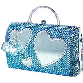 <b>Barbie - My Scene - My Bling Bling Blue Purse w/Silver Hearts</b>