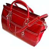 Floto Casiana Tote Tuscan Red Leather Luggage Weekender Travel Bag