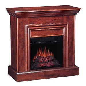 Cherry Finish Electric Fireplace Mantel with Heater Insert