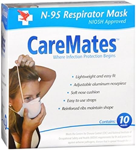 Caremates N-95 Niosh Cone Masks, 10-count