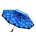 GALLERIA Blue Dahlia Double Cover Folding Umbrella, 1 EA