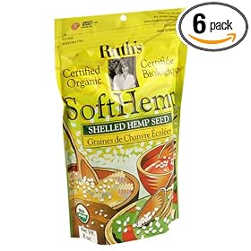 Ruth's Hemp Foods Organic SoftHemp Shelled Hemp Seed, 8-Ounce Pouches (Pack of 6)